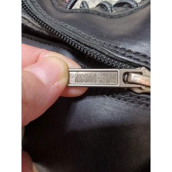 Harley Davidson Black Boots Size 8 Women's Lace Up Moto Biker Combat Heeled - Picture 12 of 15